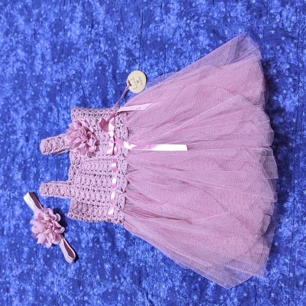 Photo Op Dress Newborn (0-6m) Crochet Tulle